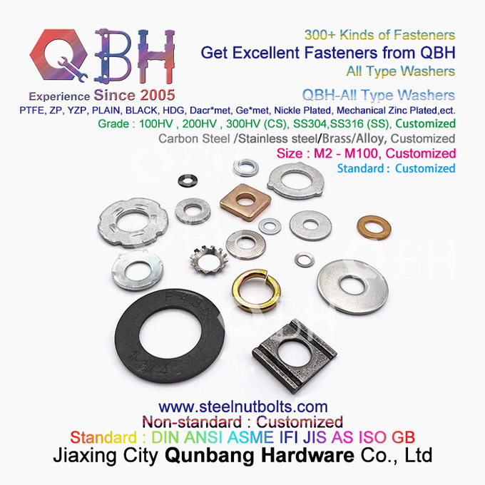 El Todo-tipo primavera plana de QBH DIN125 DIN127 F436 F436M F959 F959M DIN434 DIN436 NFE25-511 afiló la lavadora cuadrada redonda dentada 0