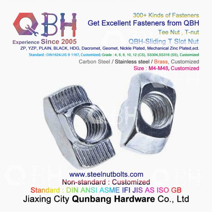 El capítulo de aluminio industrial de 4040 series de QBH estructura el tipo nuez del martillo de T de la T-ranura que resbala T-nueces 1