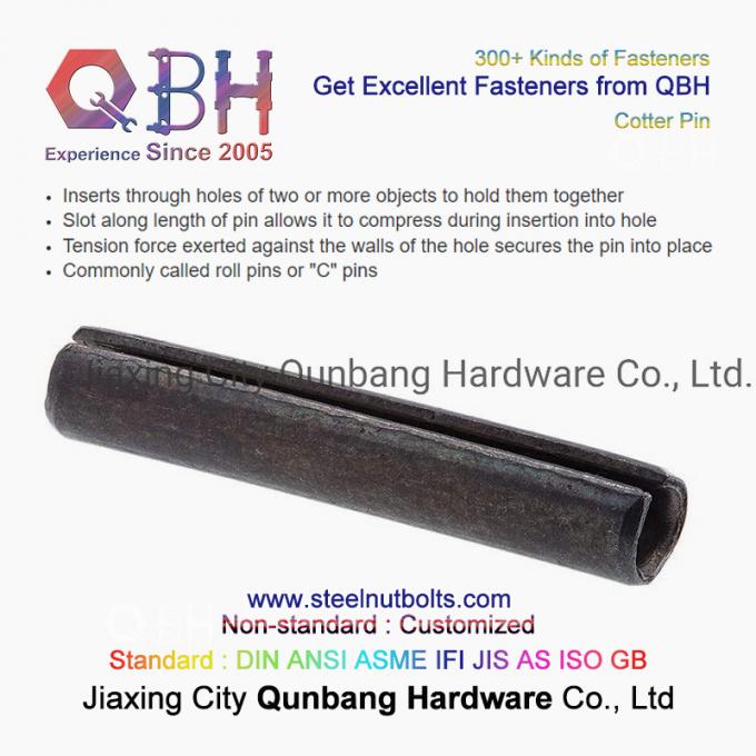 QBH ranuró los pernos de Cotter Pins “C” del rollo de la placa de níquel del acero de carbono de los pasadores partidos ZP/YZP/PLAIN/BLACK/HDG Dacromet Geomet 0
