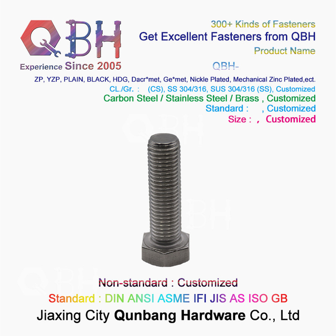 Perno hexagonal de acero inoxidable ANSI 304 Tamaño M3 - M20 Especificaciones personalizadas 3