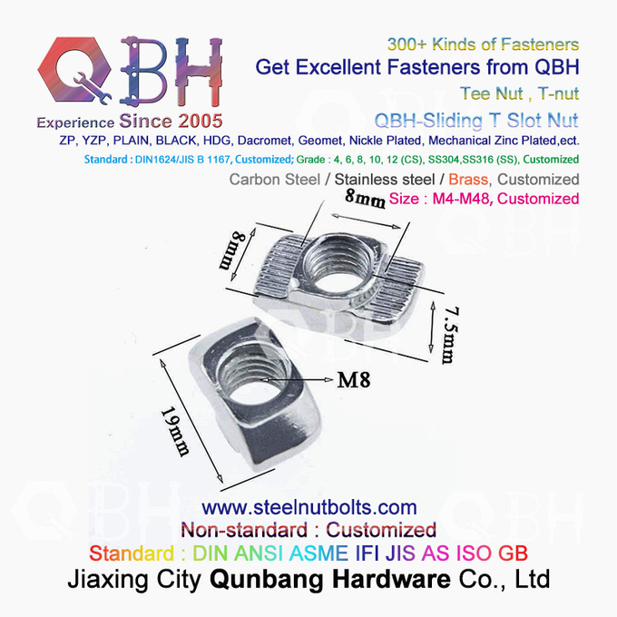 QBH martillo de aluminio del perfil de la aleación de aluminio de 4040 series que resbala nueces de la ranura de T 2